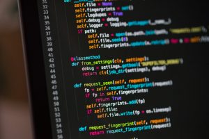 Computer screen displaying lines of code